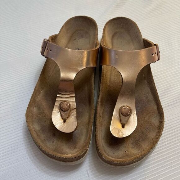 Birkenstock Gizeh Metallic Copper Sandals Size 36 US 5-5.5 - Picture 2 of 7